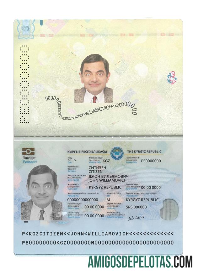 Passaporte do Quirguistão 2021 presente amostra